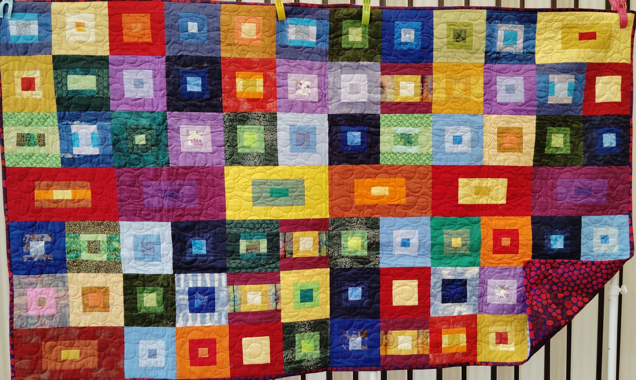 Bright multi-coloured shapes