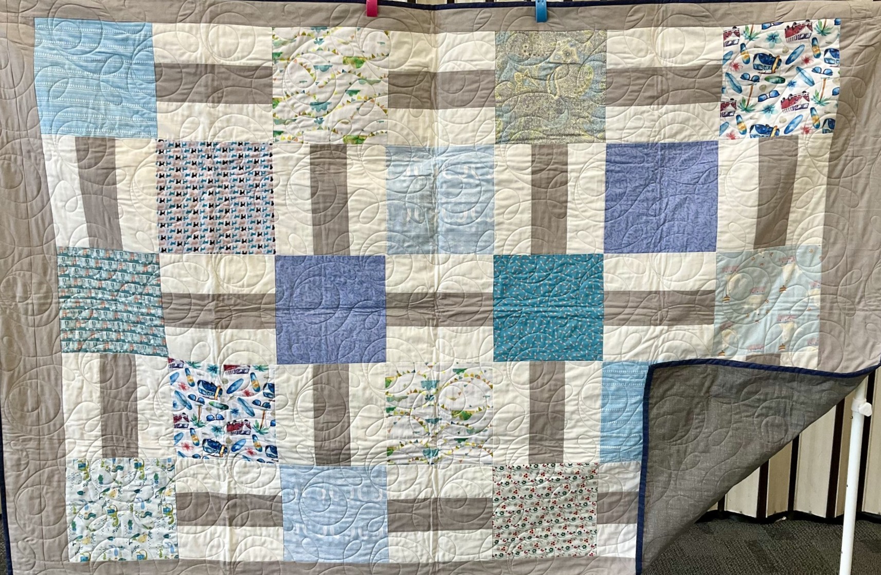 Blue patterned blocks 